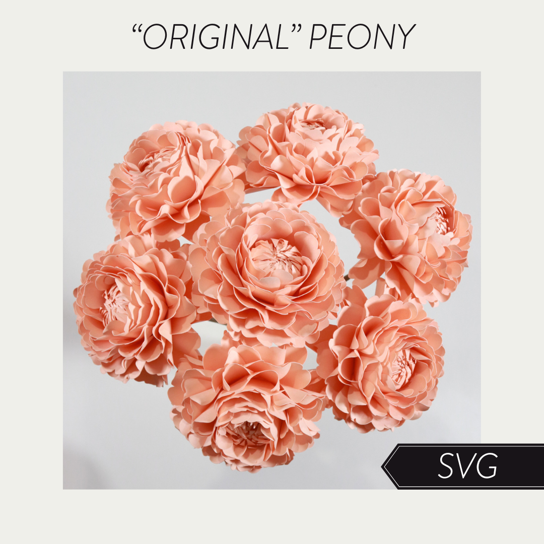 Mini Paper Peony "Original" SVG