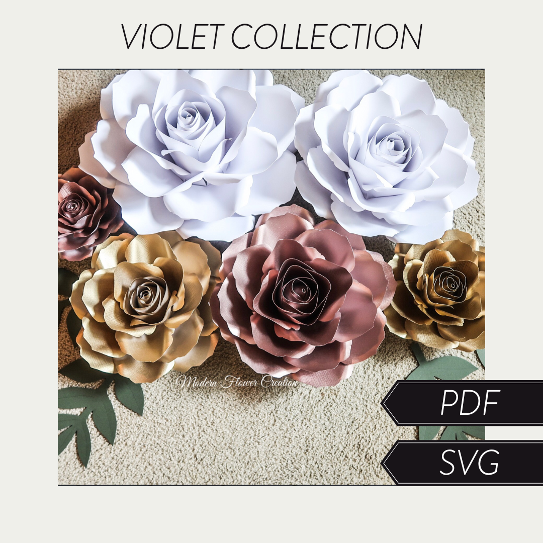 Paper Rose Collection "Violet" SVG & PDF